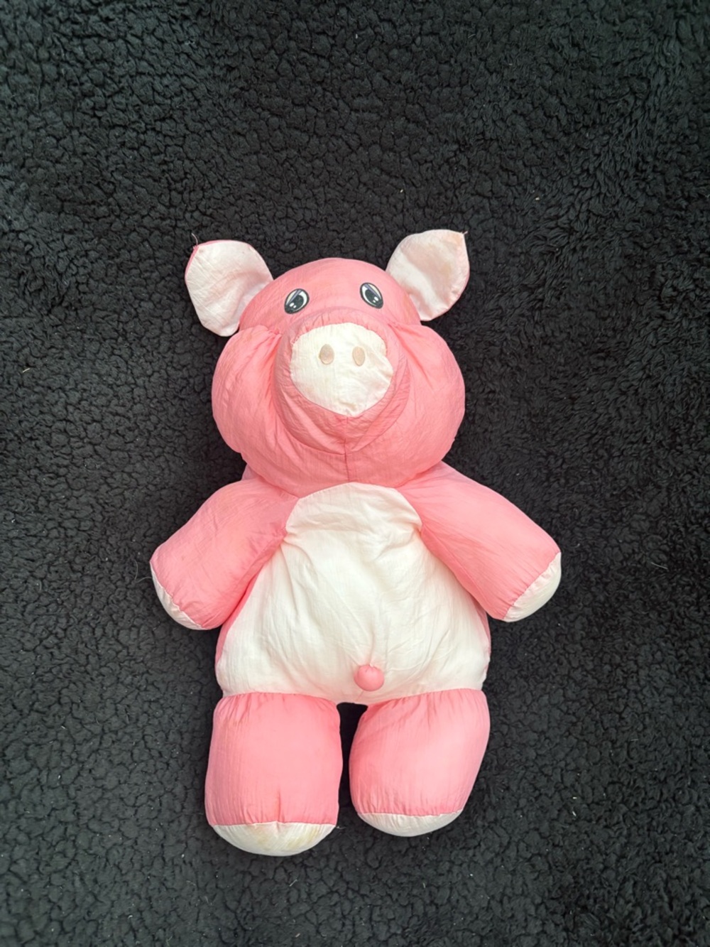 Korea Wallace International Pink Pig Plush Stuffed Animal Toy _Vintage -